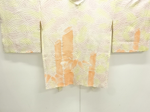 JAPANESE KIMONO / HAORI COAT / ALL SHIBORI / BAMBOO GRASS